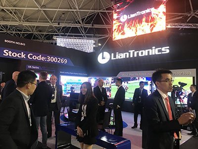 La solución de pantalla LED de tono fino de LianTronics con tecnología AR brilla en IBC 2018