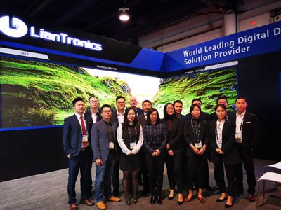 La pantalla de alquiler curvable de la serie RE de LianTronics y la pantalla LED comercial de la serie FM brillan en la NAB 2019