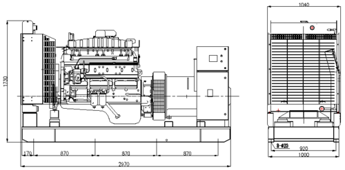Three Phase Generator with Cummins Diesel Engine Rate Output 275kW 50Hz