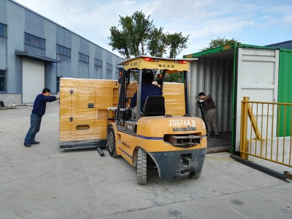 Diesel Generators in Loading to Container