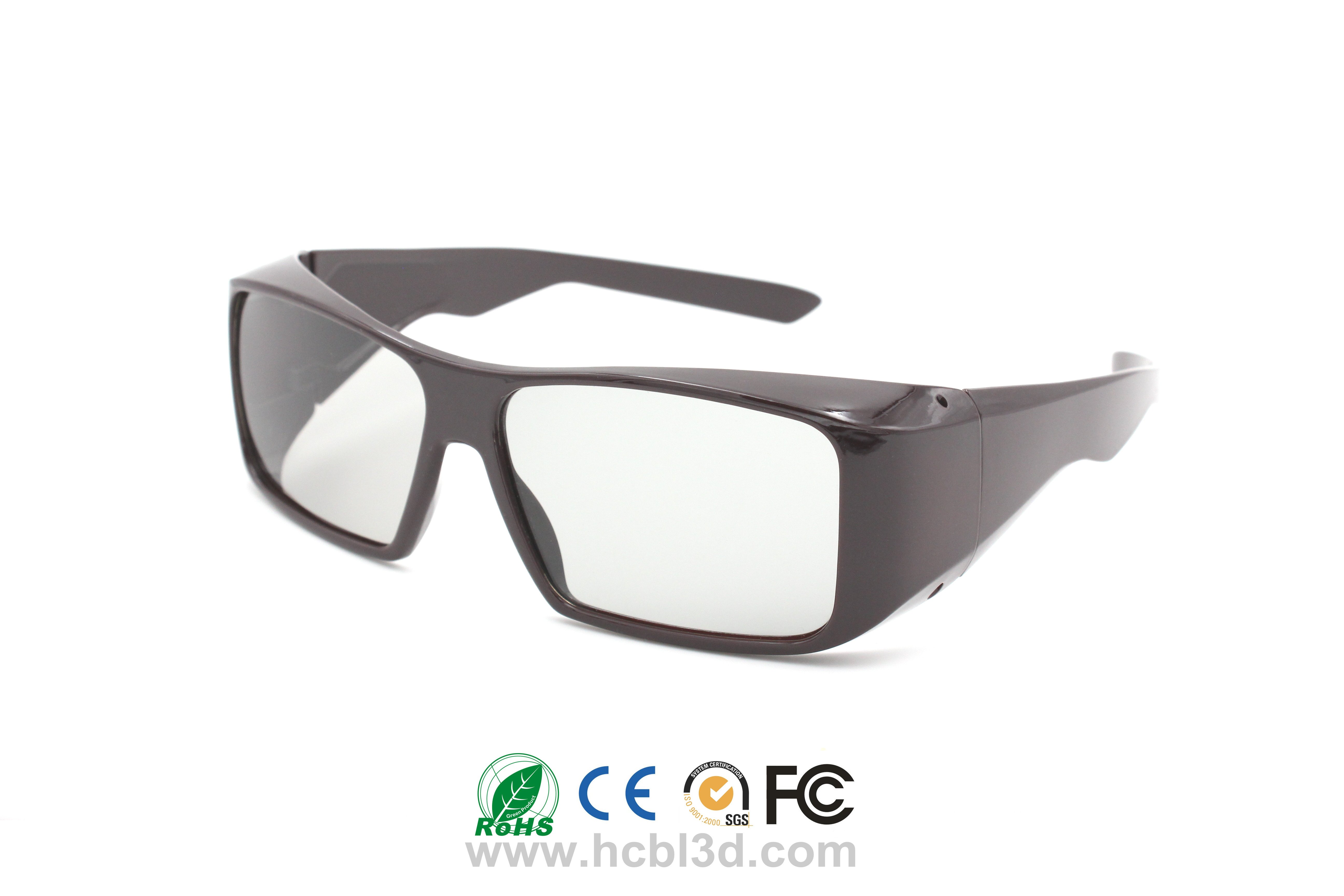 Wiederverwendbare passive 3D-Brille für Erwachsene Rechteckig Braun