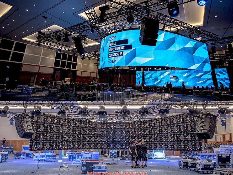 P3.91mm Rental Curved LED Screen High-Definition Indoor & Outdoor P3.91 LED Screen Wall