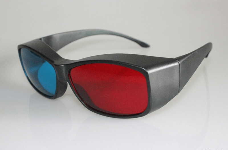 red blue 3D glasses