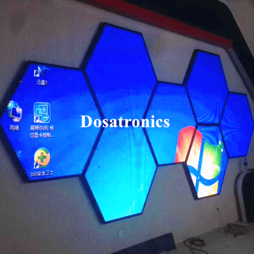 Pantalla LED de interior de la pantalla LED de forma especial personalizada de forma hexágono