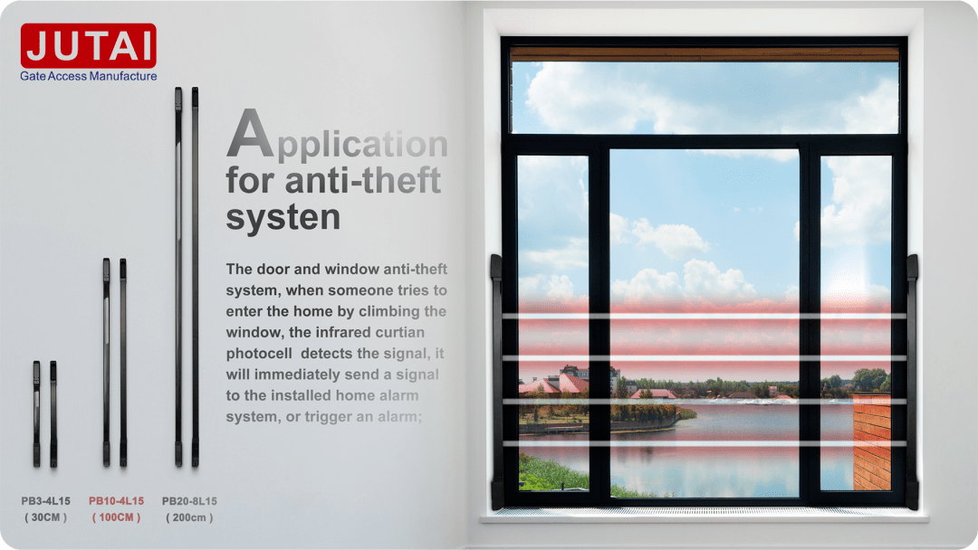 ❀ The door and window anti-theft system, when someone tries to enter the home by climbing the window, the infrared curtian photocell detects the signal, it will immediately send a signal to the installed home alarm system, or trigger an alarm.