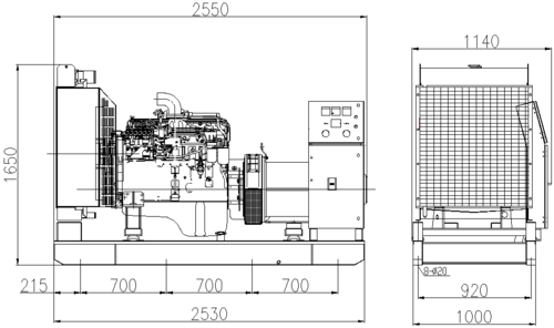 ژنراتور 250kVA کامینز با موتور دیزل 6LTAA8.9-G2 برای استفاده در فضای باز