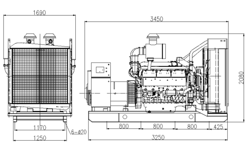 एसडीईसी डीजल इंजन और ब्रशलेस अल्टरनेटर के साथ 500kVA डीजल जनरेटर