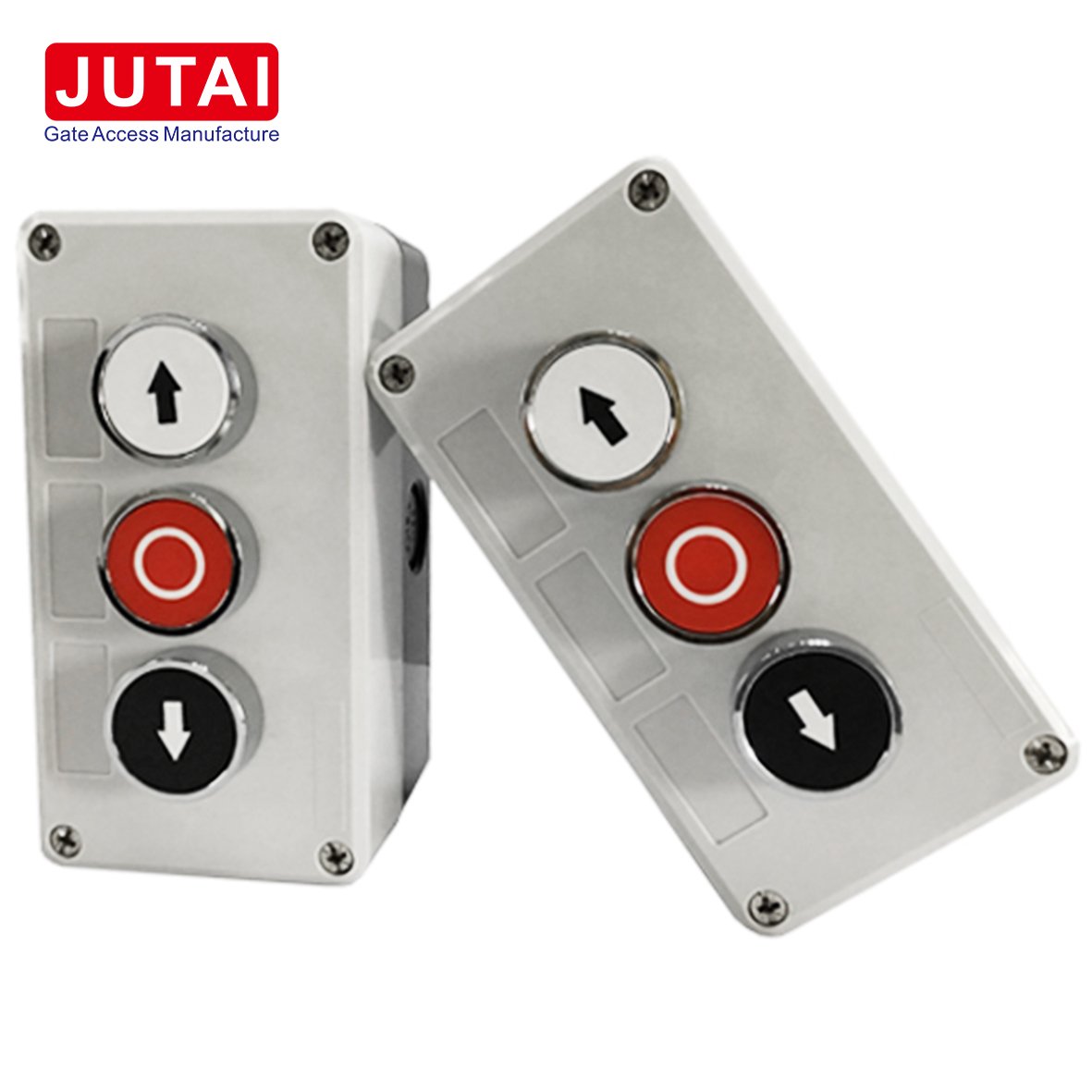 Aplicación de botones pulsadores para operador de puerta de barrera y puerta automática