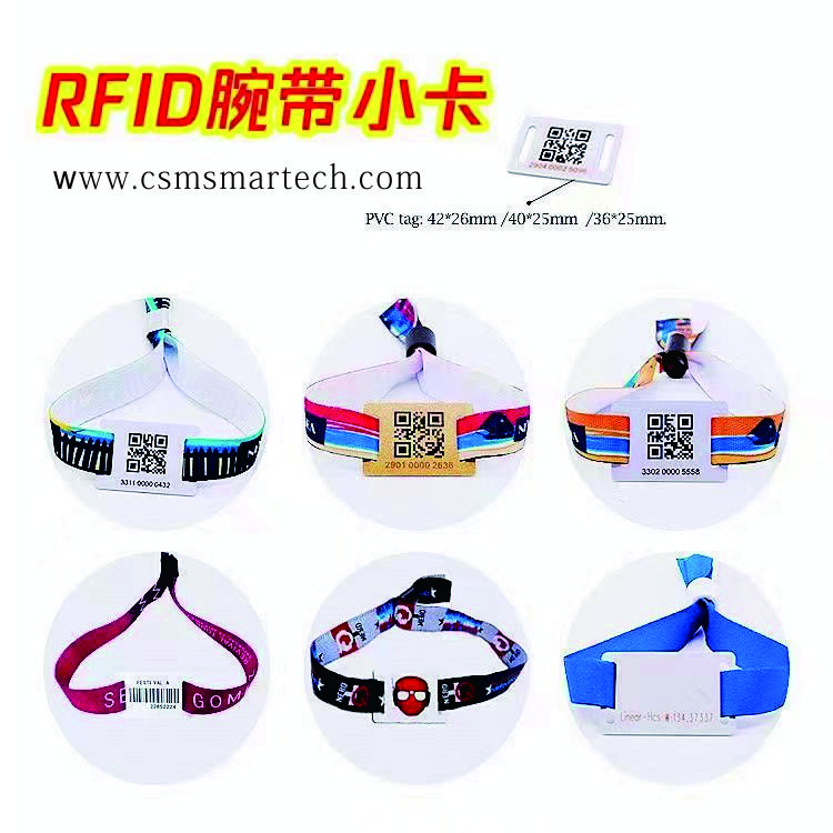 RFID Fabric Wristband used for Music Festival or Even