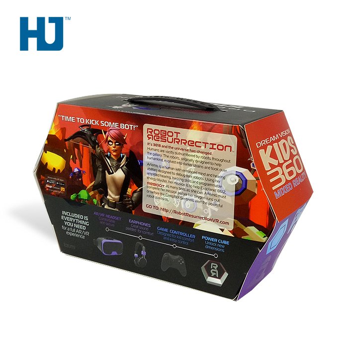 Electric Games Cardboard Packaging Box Custom Design Paper Backing With Handle