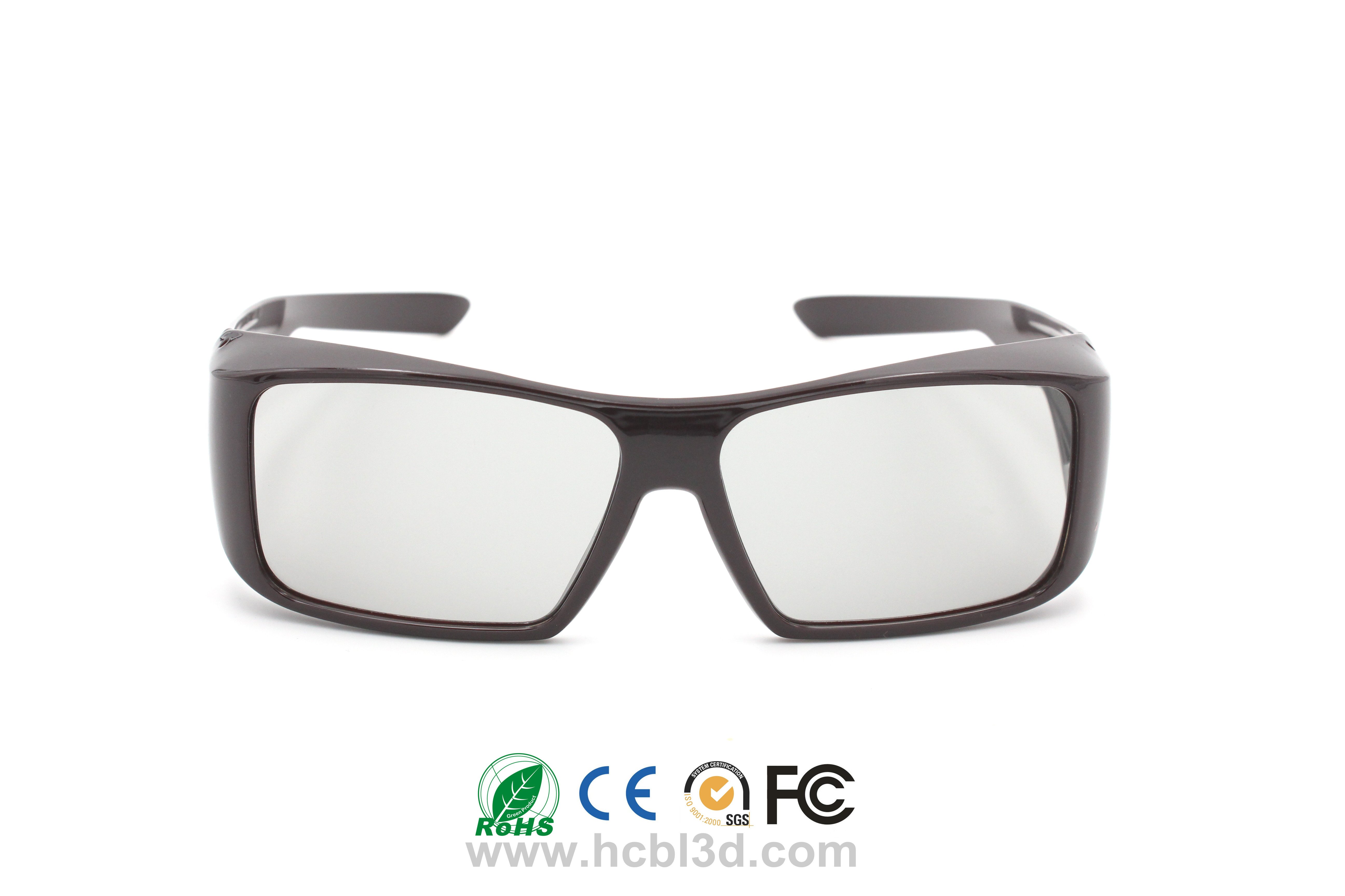 Reusable Passive Adult 3D glasses Rectangular Brown