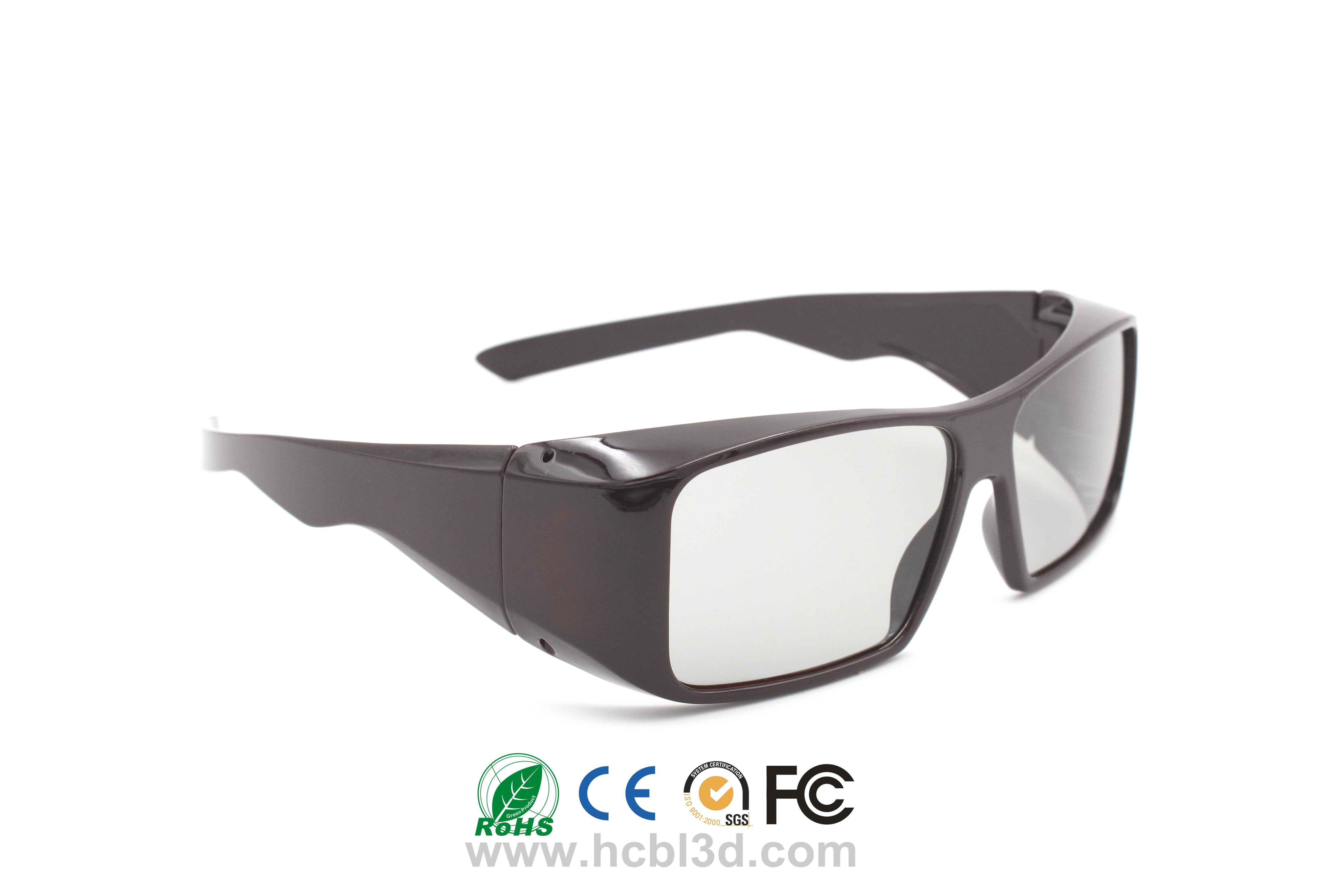 Многоразовые пассивные 3D-очки для взрослых прямоугольные коричневые