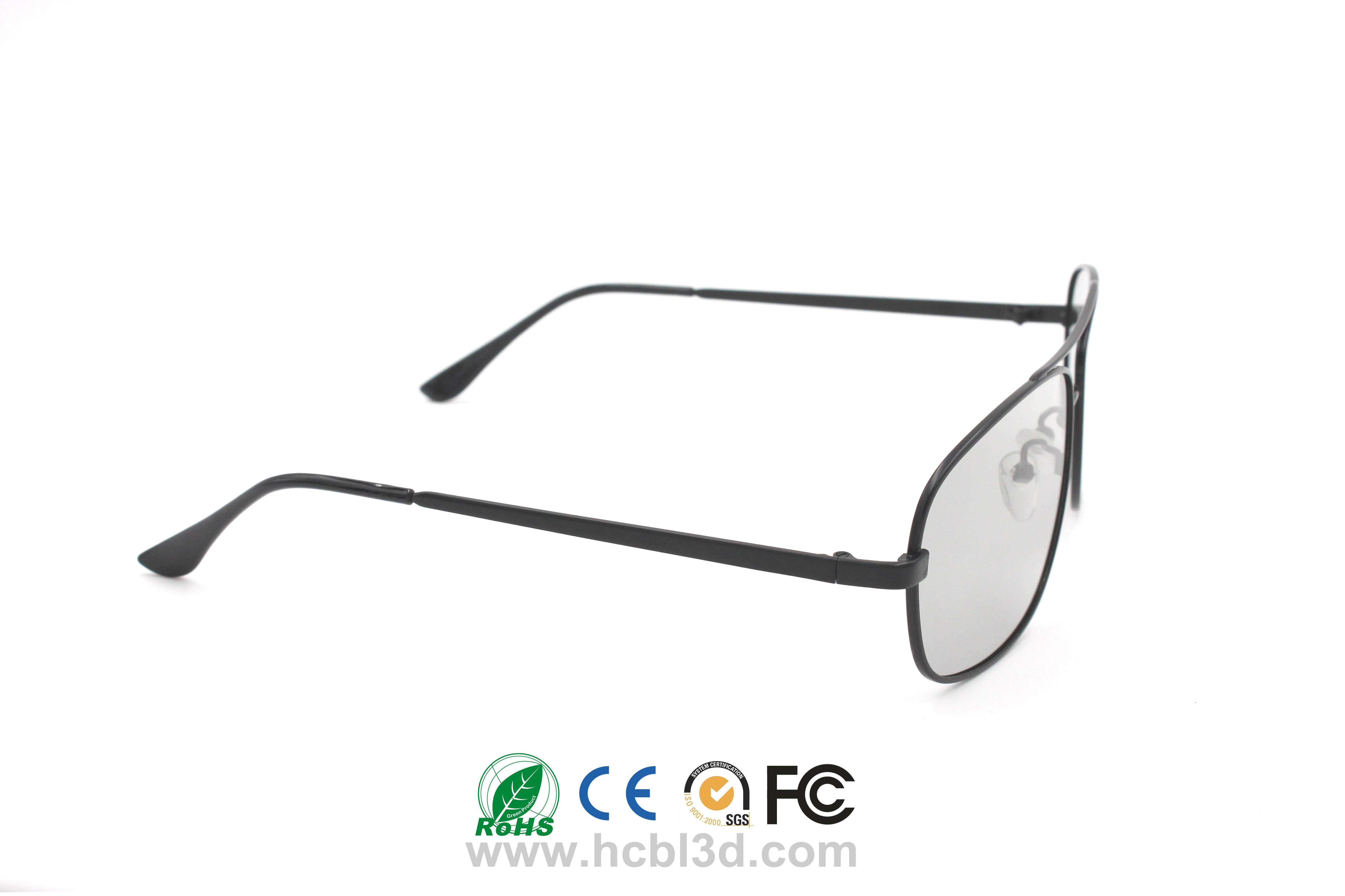 3D-Gläser Premium-Metallrahmen schwarzer Panther-kreisförmige polarisierte Linse