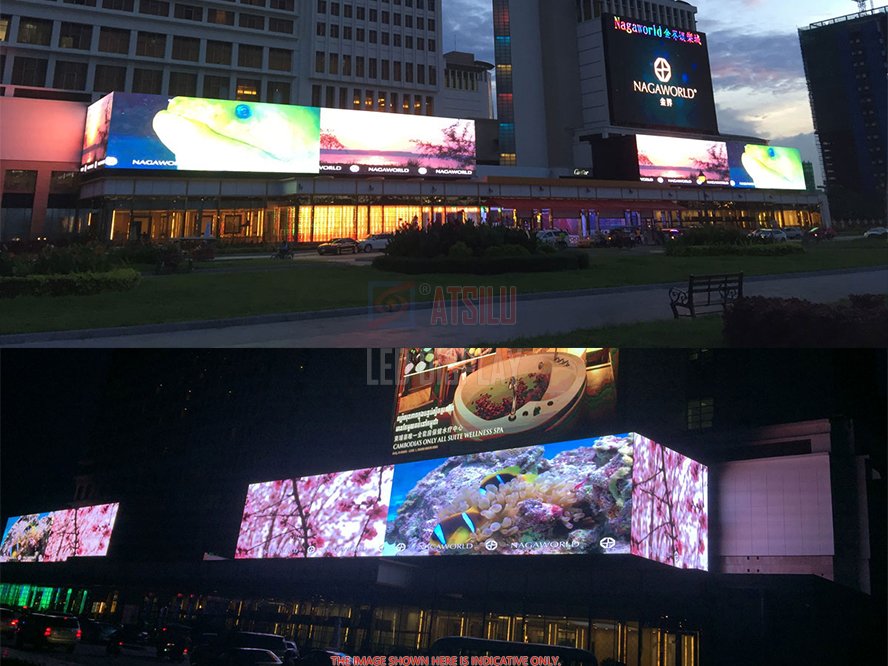 P8mm Outdoor Fixed Curved LED Screen High Brightness Advertisement LED Video Display Wall