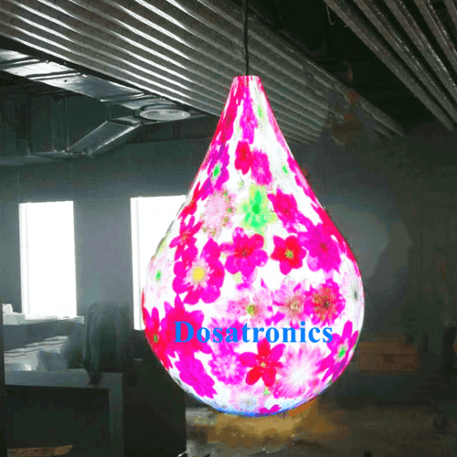 Écran de LED de gouttes d'eau intérieur personnalisé en forme de forme spécialisée
