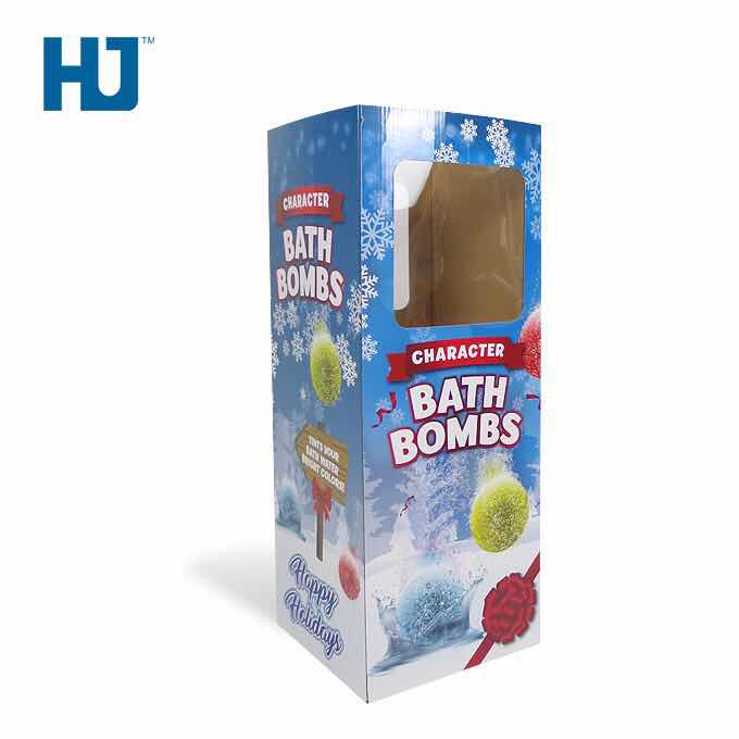 Personal Belongings Display Stand Bath Bombs Cardboard Dump Bins  With Plastic Windows