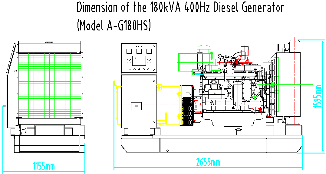 Progettazione di un generatore diesel da 180 kVA a 400 Hz