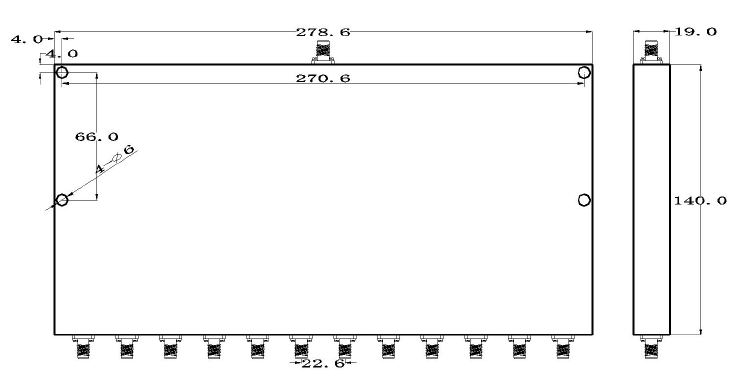 12 Way Power Divider with SMA Female Connectors From 600MHz to 3000MHz Rate at 10 Watt