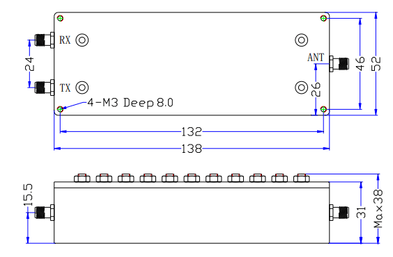 Diplexer بترددات 1805-1880MHz و 2110-2170MH