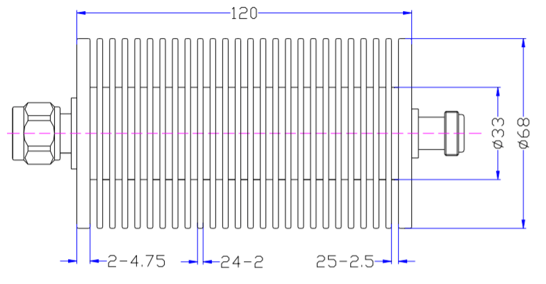 مخفف التردد اللاسلكي من تيار مستمر إلى 3 جي هرتز بمعدل 100 واط