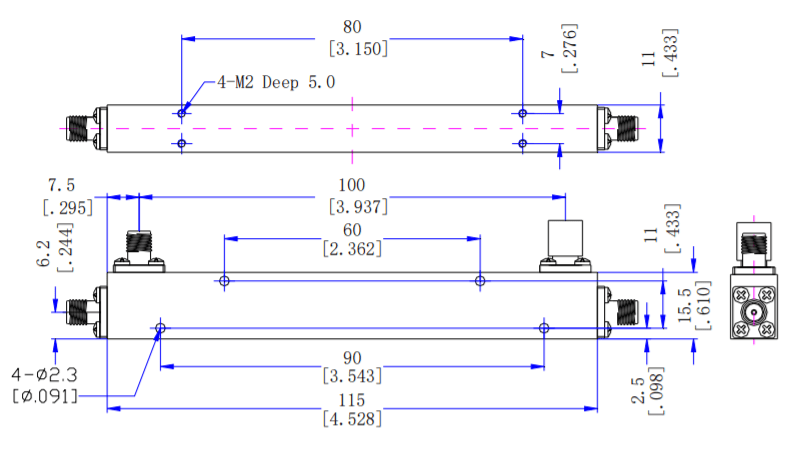 10dB Directional Coupler from 500MHz to 6000MH