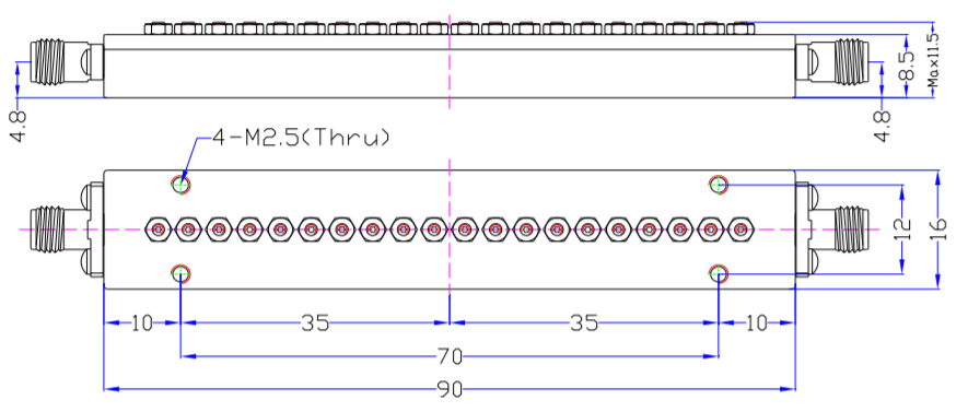 Millimeter Wave Band Pass Filter MBP-30E-35E