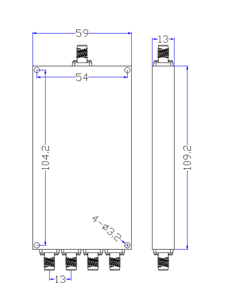 4 Way Power Divider EPD4-E5-8E