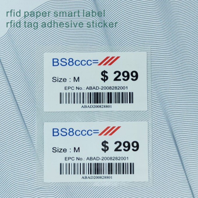 Paper smart label with adhesive sticker wet inlay dry inlay