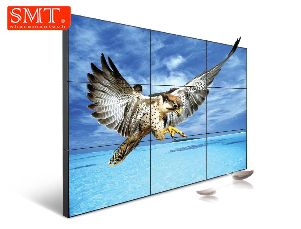 49 inch LCD video wall with 1.8mm bezel 500 nits 1920x1080 FHD indoor floor standing