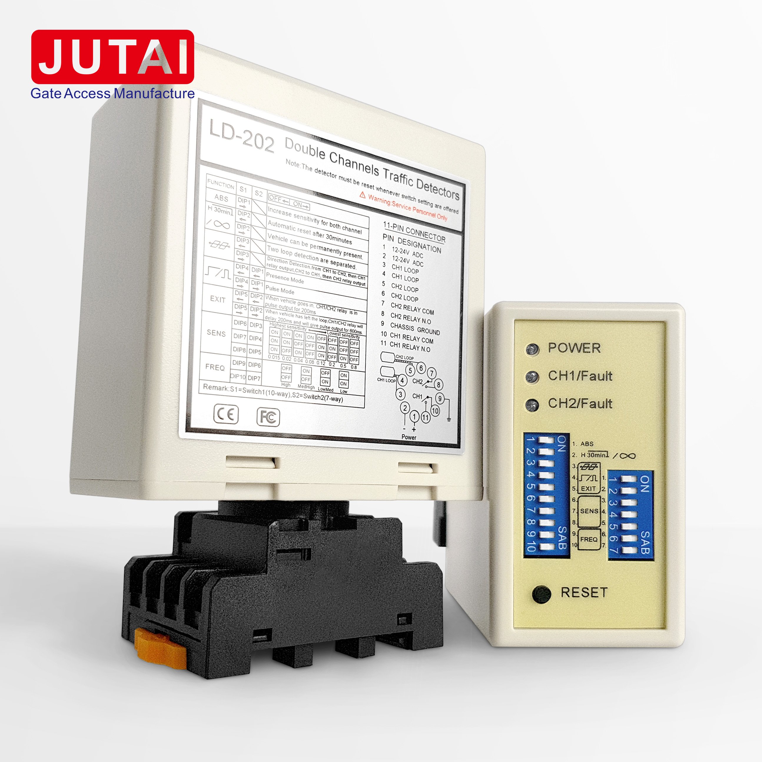 Detector de bucle del sensor de canal DouB Jutai con Relé de pulso de presencia lógica AB