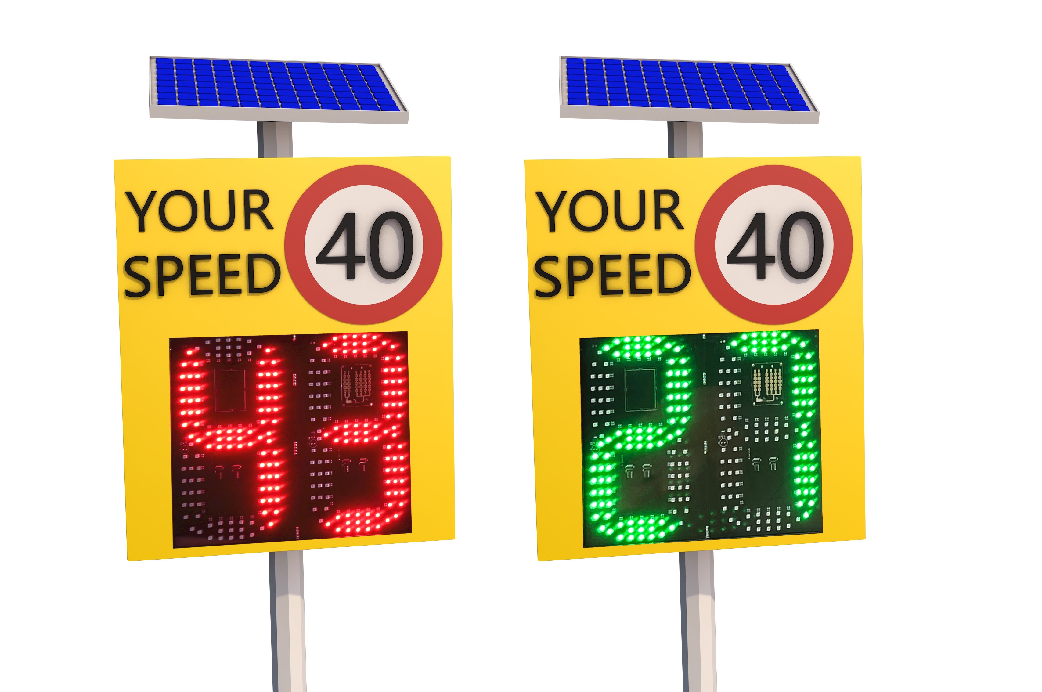 integrated radar speed sign